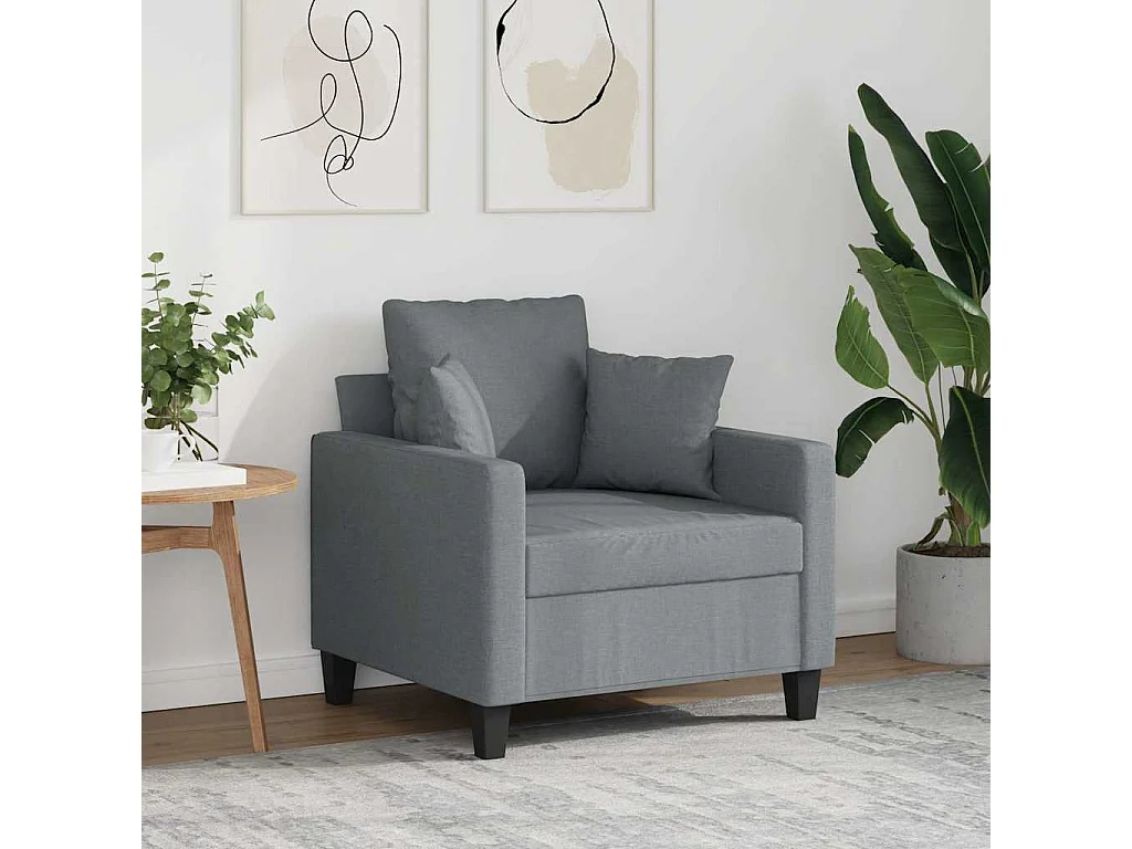 Fauteuil Gris clair 60 cm Tissu