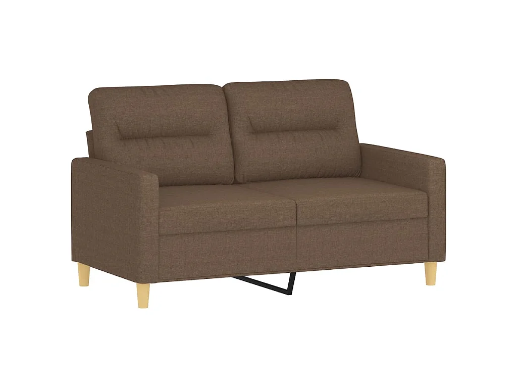 Ensemble de canapés 3 pcs avec coussins marron tissu