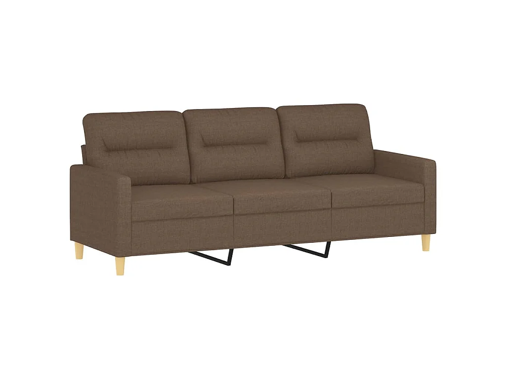 Ensemble de canapés 3 pcs avec coussins marron tissu