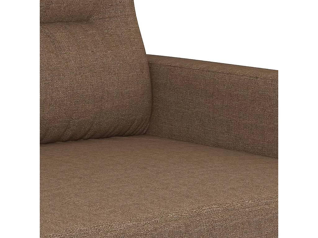 Ensemble de canapés 3 pcs avec coussins marron tissu