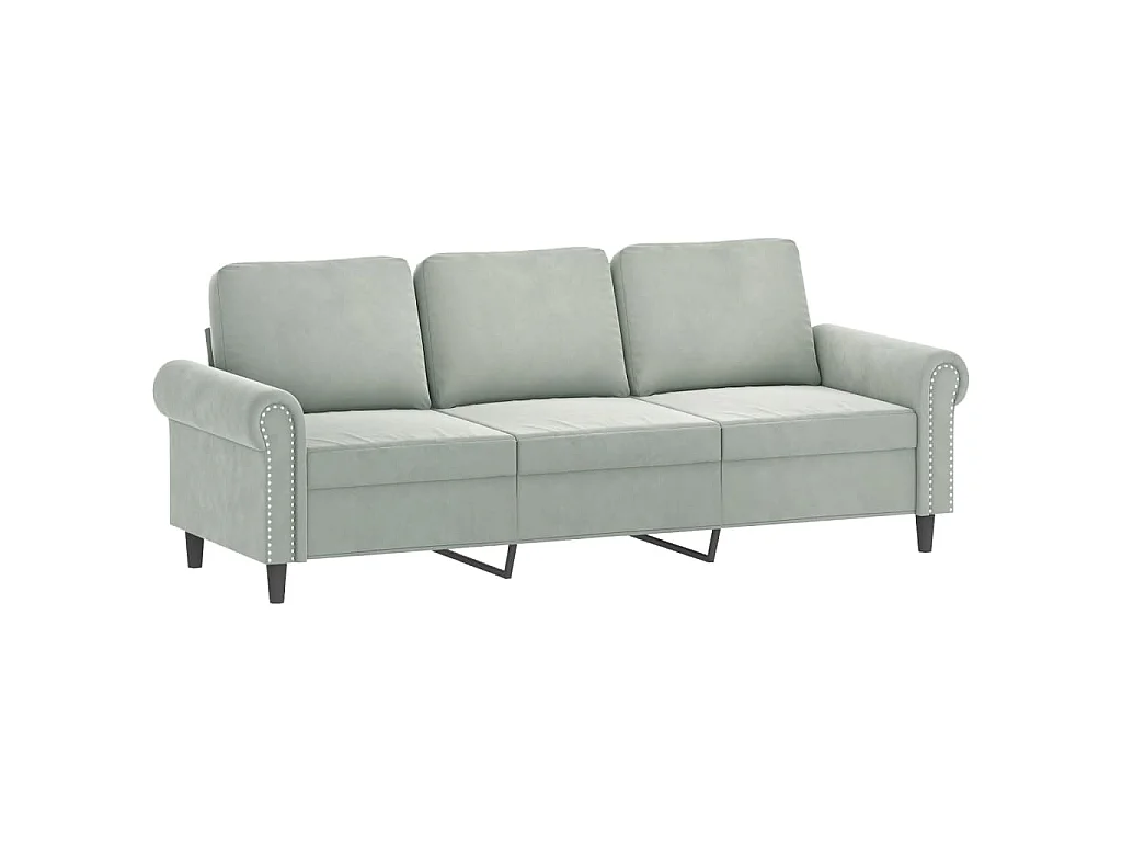 Set di Divani 4 pz con Cuscini Grigio Chiaro in Velluto