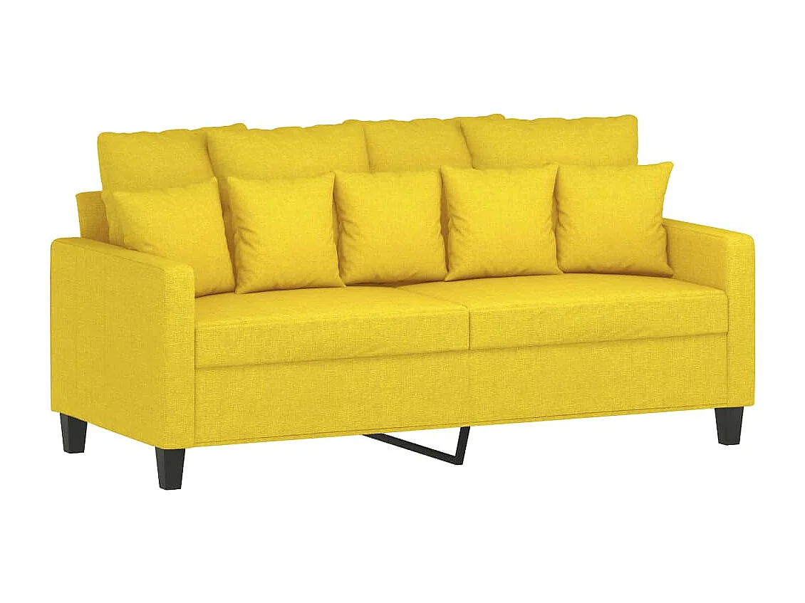 3-delige Loungeset met kussens stof lichtgeel