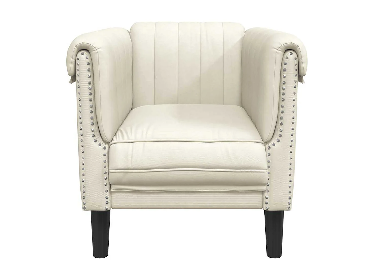 Fauteuil fluweel crèmekleurig