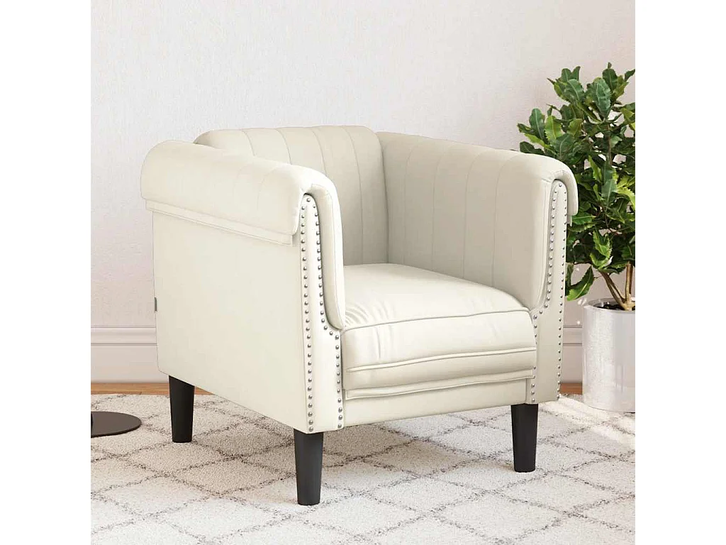 Fauteuil crème velours