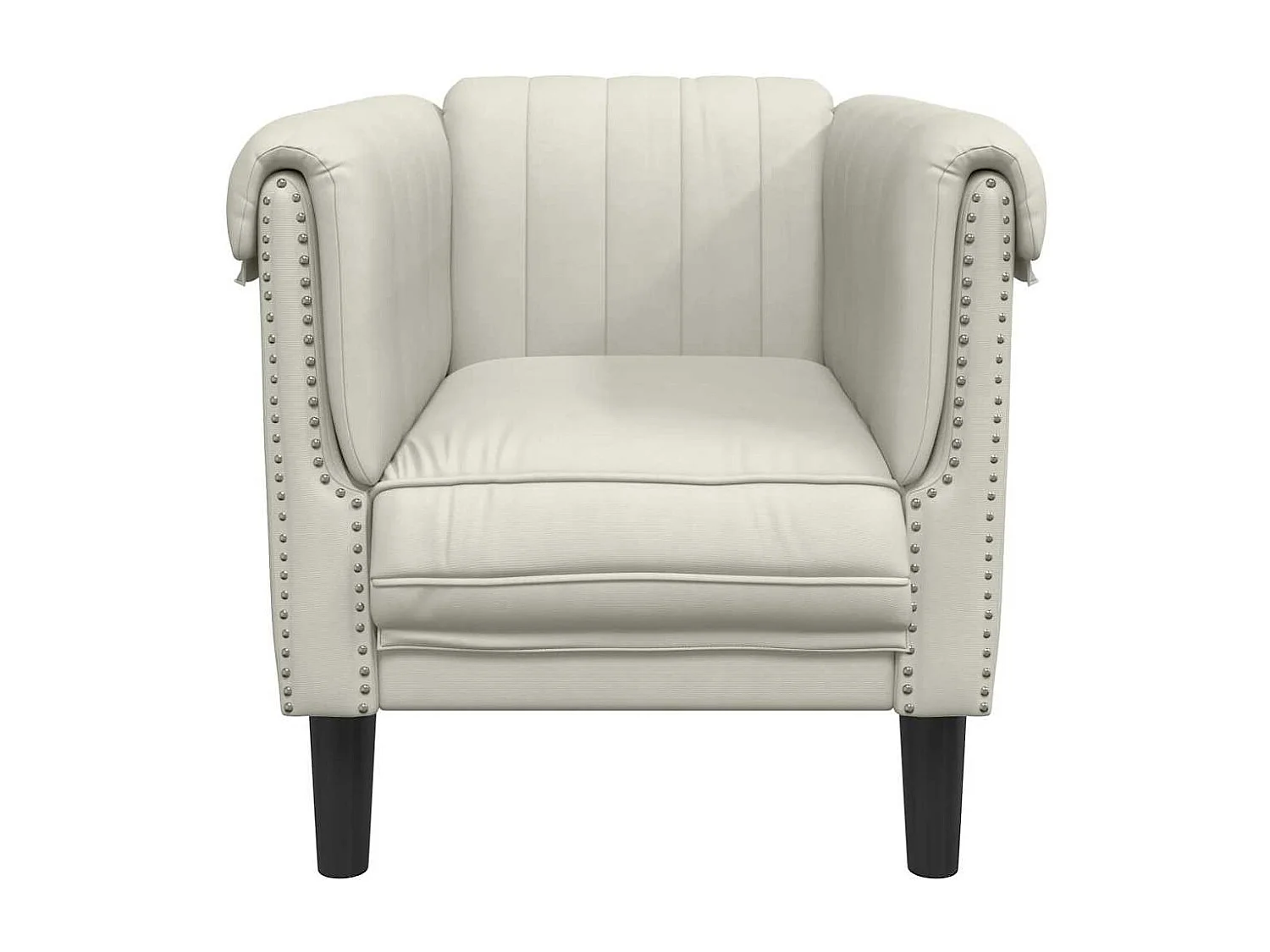 Fauteuil crème velours