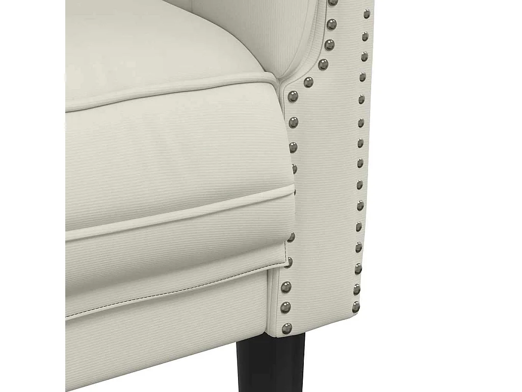 Fauteuil crème velours