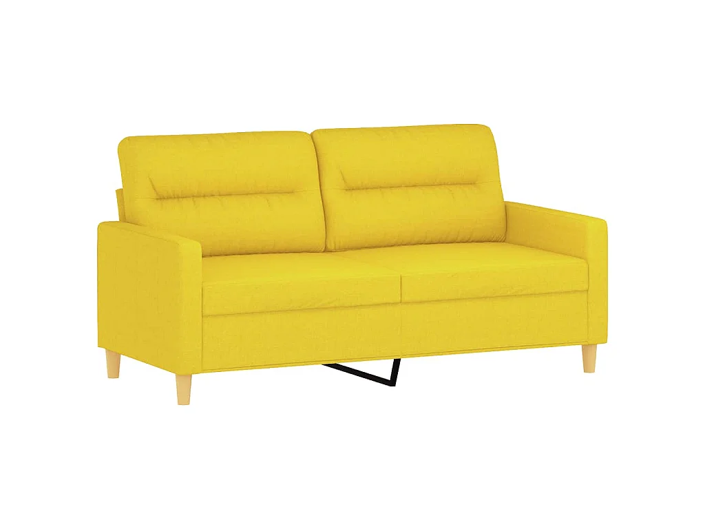 Ensemble de canapés 3 pcs avec coussins Jaune clair Tissu