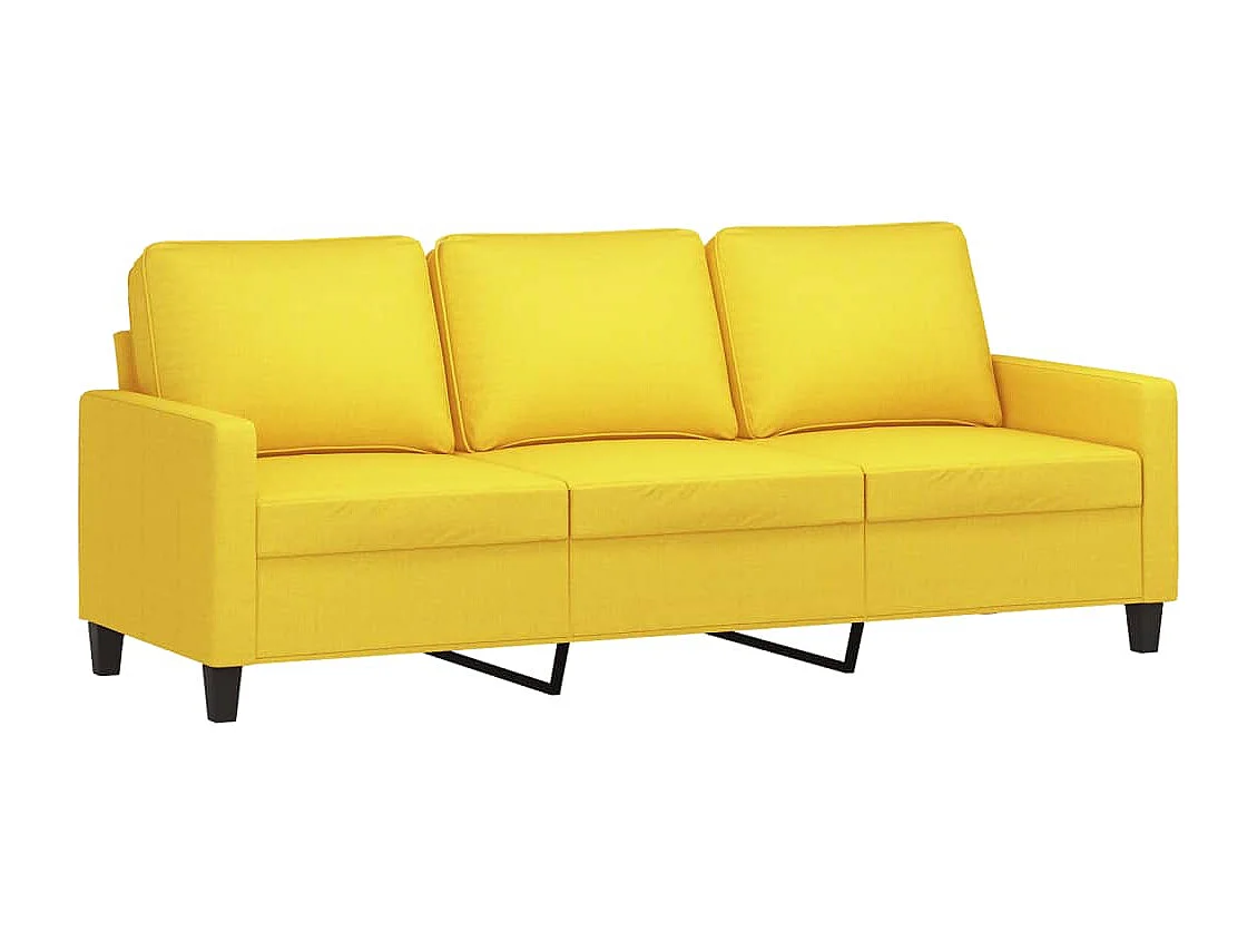 Juego de sofás con cojines 4 piezas tela amarillo claro