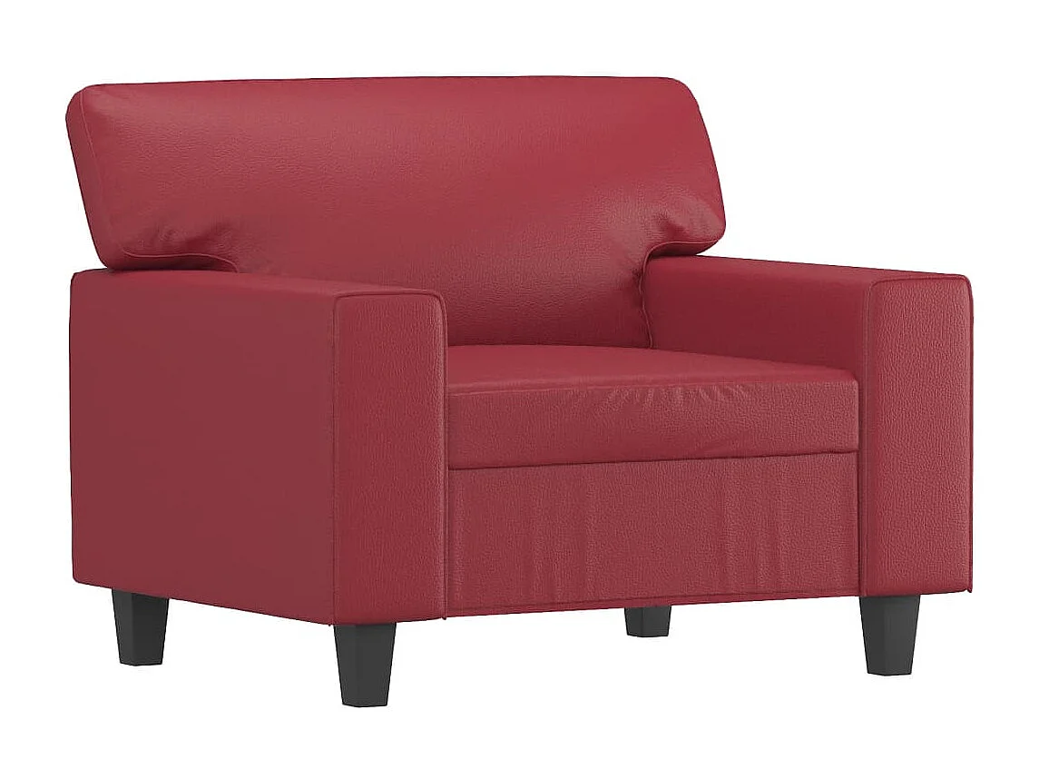 Poltrona con Poggiapiedi Rosso Vino 60 cm in Similpelle
