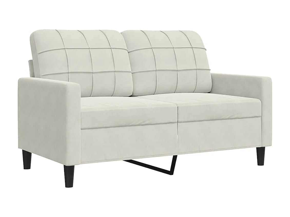 4 pcs conjunto de sofás com almofadões veludo cor creme