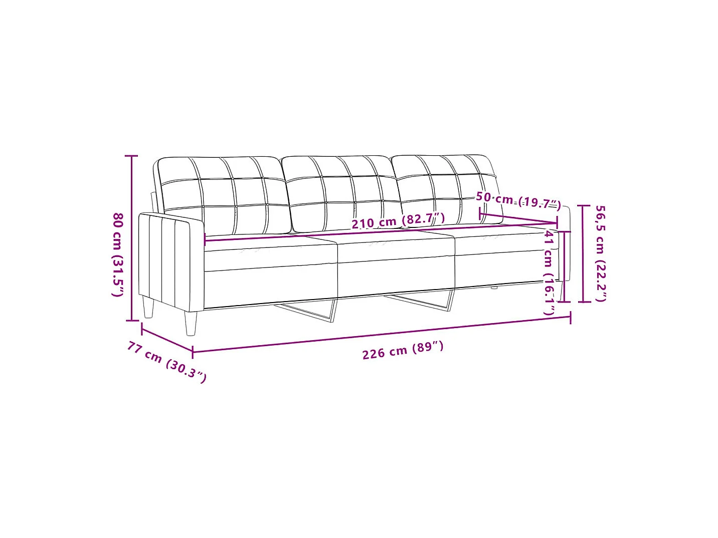Ensemble de canapés 3 pcs avec coussins Gris foncé Velours