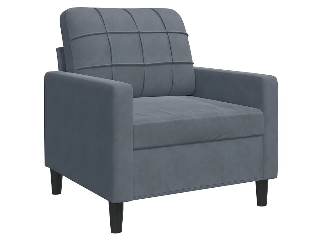 Ensemble de canapés 3 pcs avec coussins Gris foncé Velours