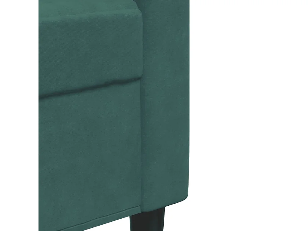 Set di Divani 2 pz con Cuscini Verde scuro in Velluto