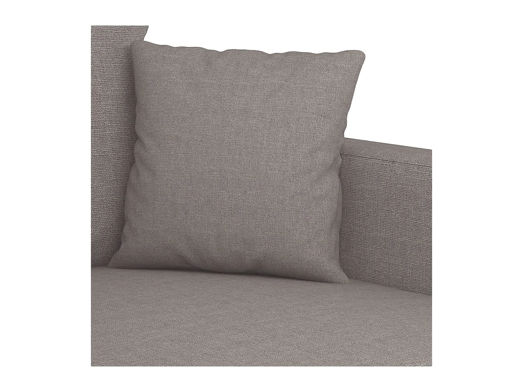 3-tlg. Sofagarnitur mit Kissen Taupe Stoff