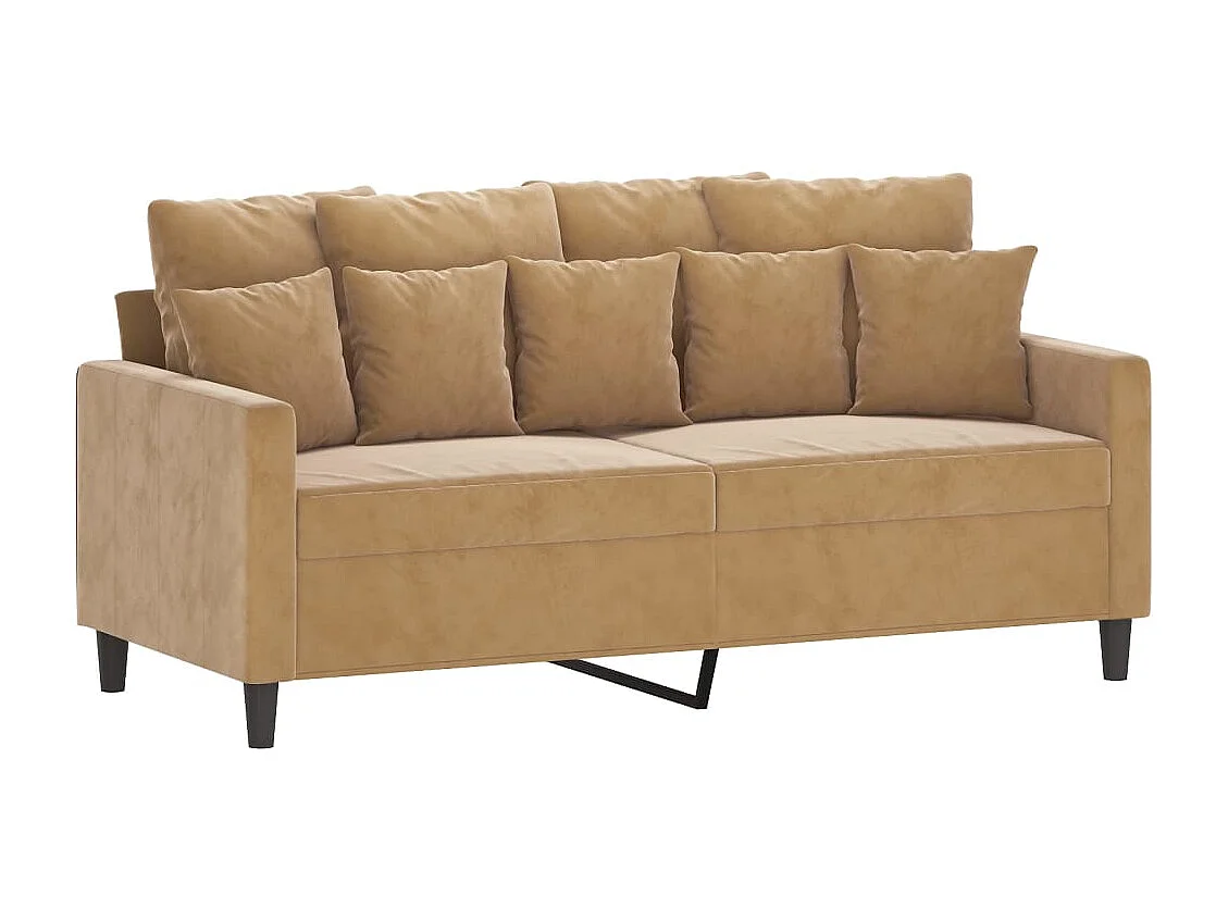 Ensemble de canapés 2 pcs avec coussins Marron Velours