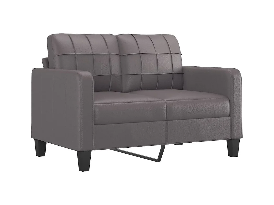 Ensemble de canapés 4 pcs avec coussins gris similicuir