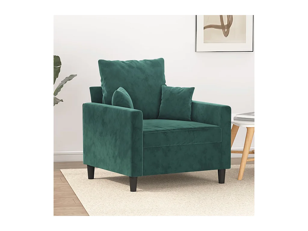 Fauteuil Vert foncé 60 cm Velours