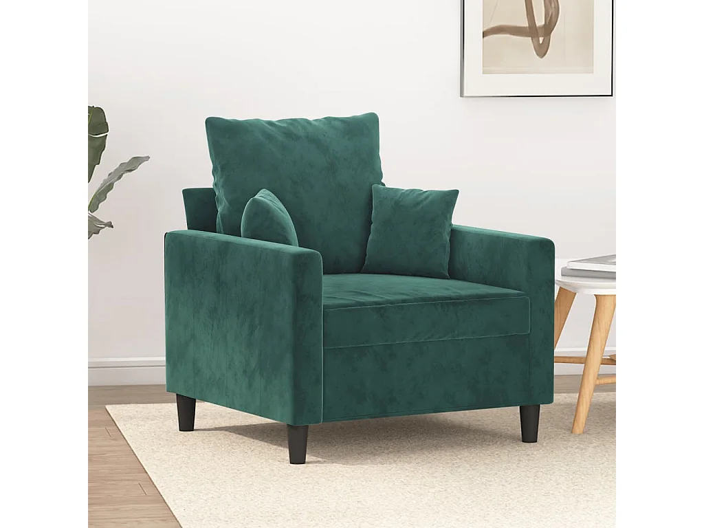Fauteuil Vert foncé 60 cm Velours