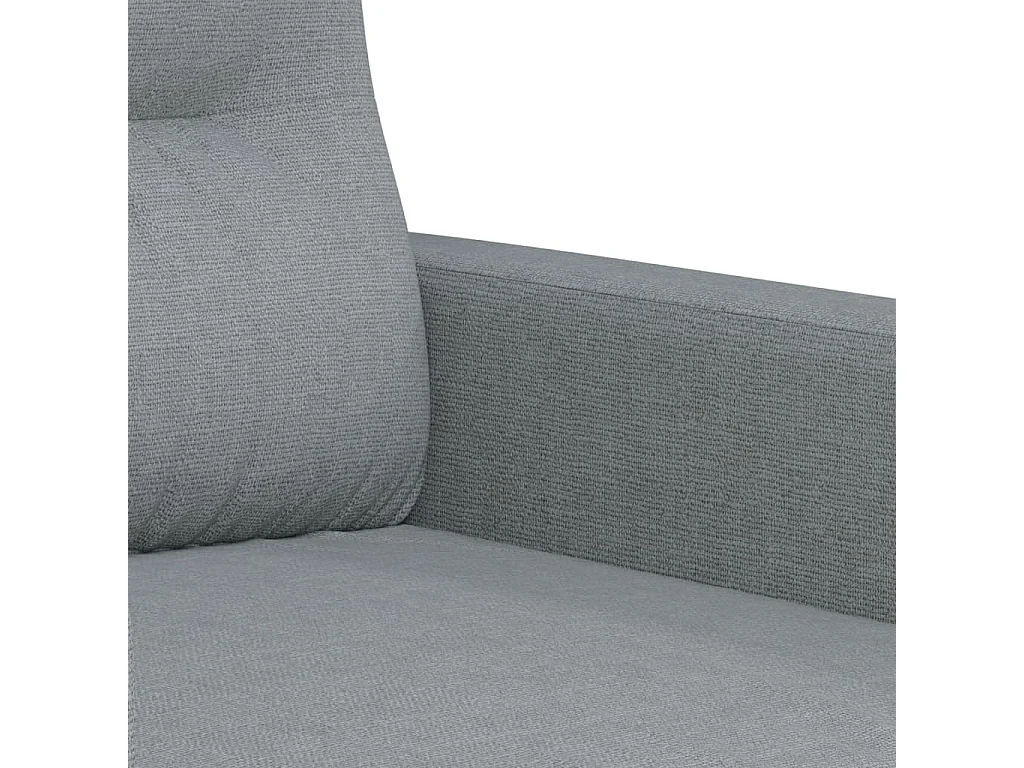 2 pcs conjunto de sofás com almofadas tecido cinzento-claro