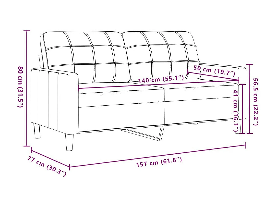 2-delige Loungeset met kussens fluweel wijnrood