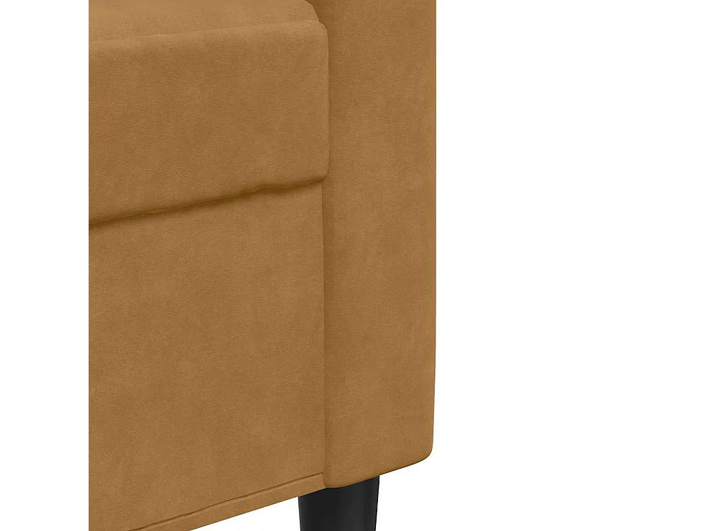 Ensemble de canapés 4 pcs avec coussins Marron Velours