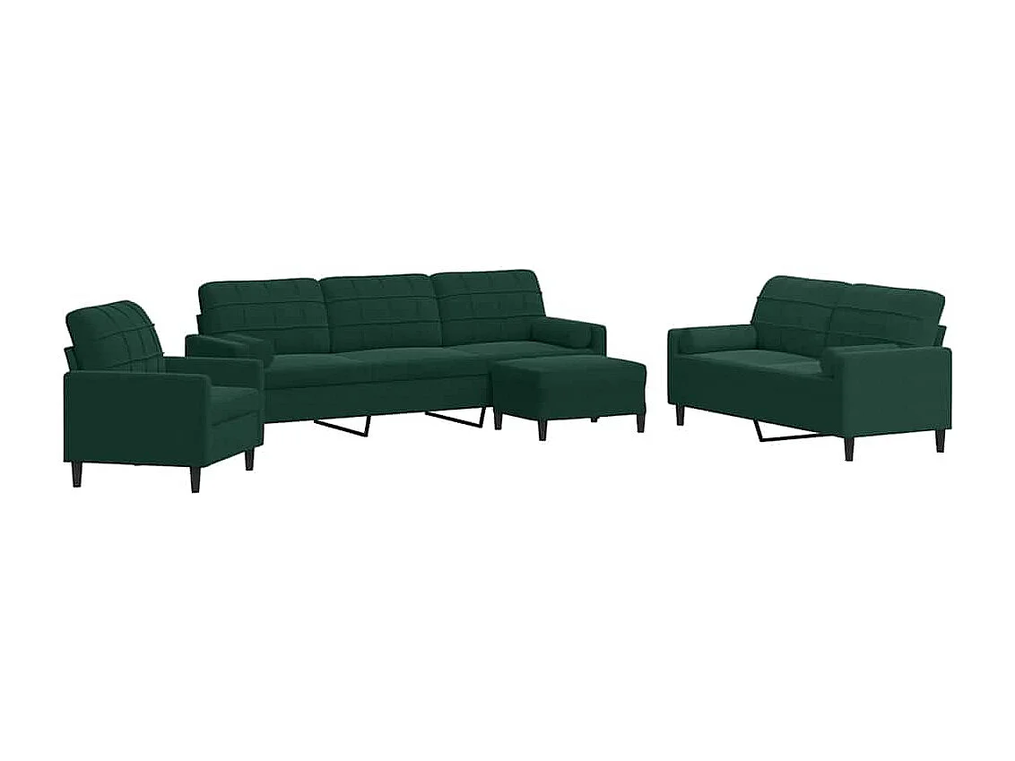Ensemble de canapés 4 pcs avec coussins et traversins velours