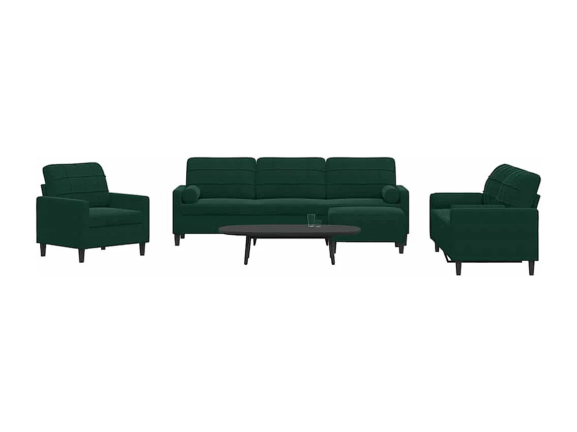 Ensemble de canapés 4 pcs avec coussins et traversins velours