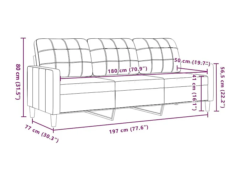 3-delige Loungeset met kussens en bolsters fluweel crèmekleurig