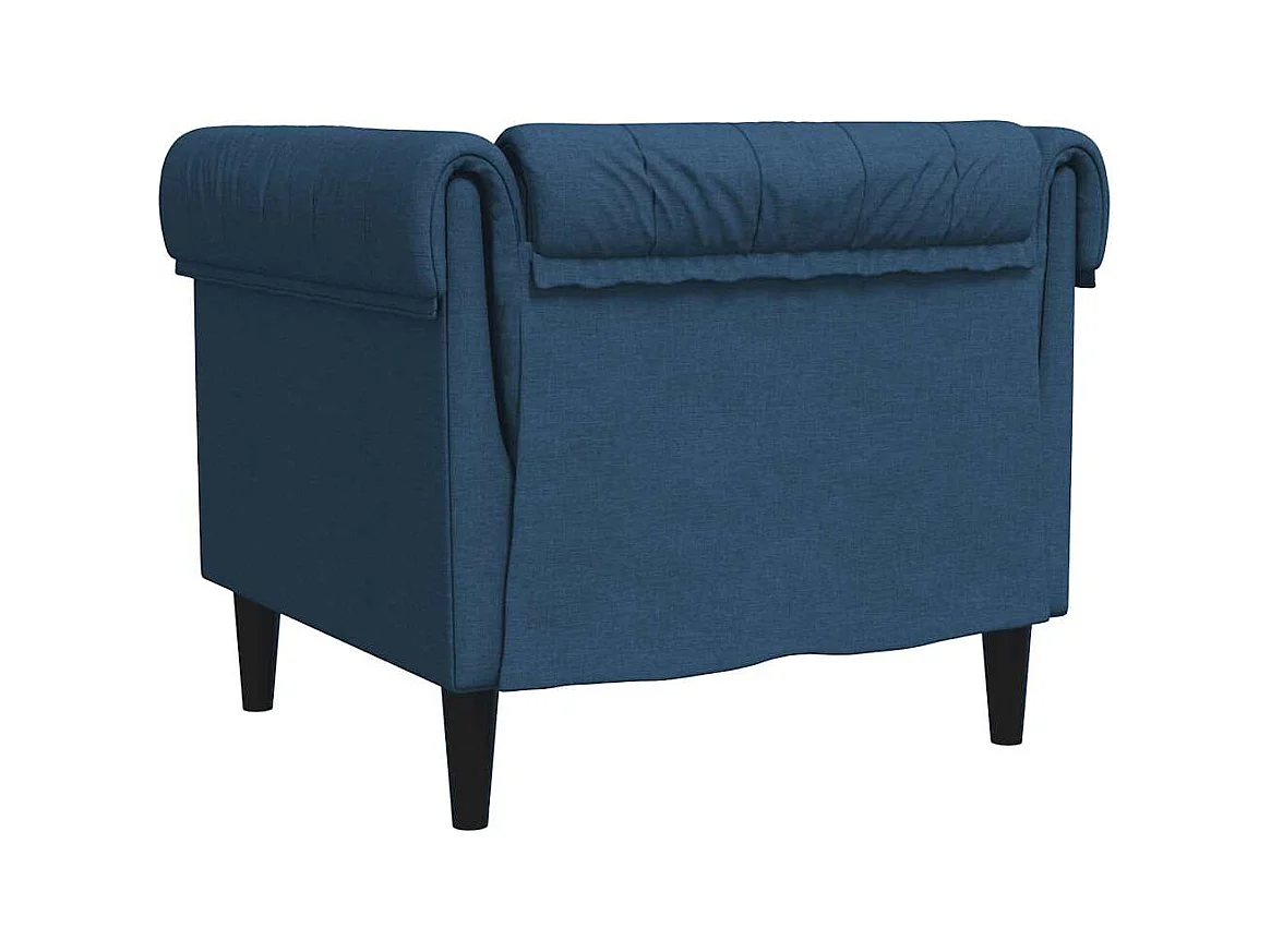 Fauteuil Chesterfield bleu tissu