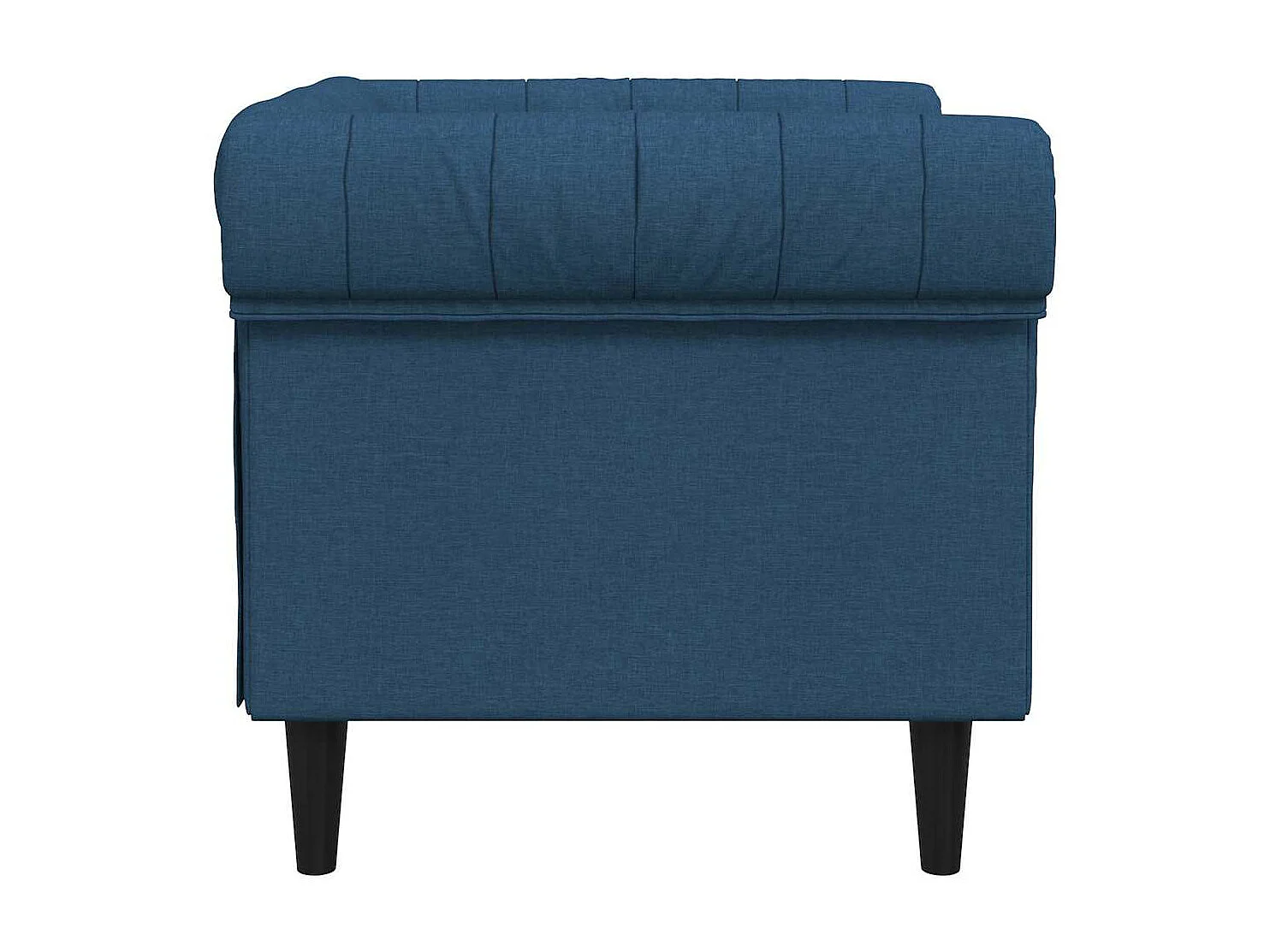 Fauteuil Chesterfield bleu tissu
