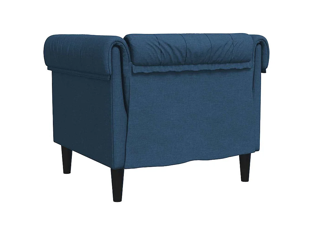 Fauteuil Chesterfield bleu tissu