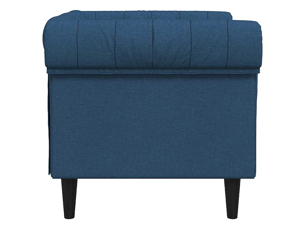 Fauteuil Chesterfield bleu tissu