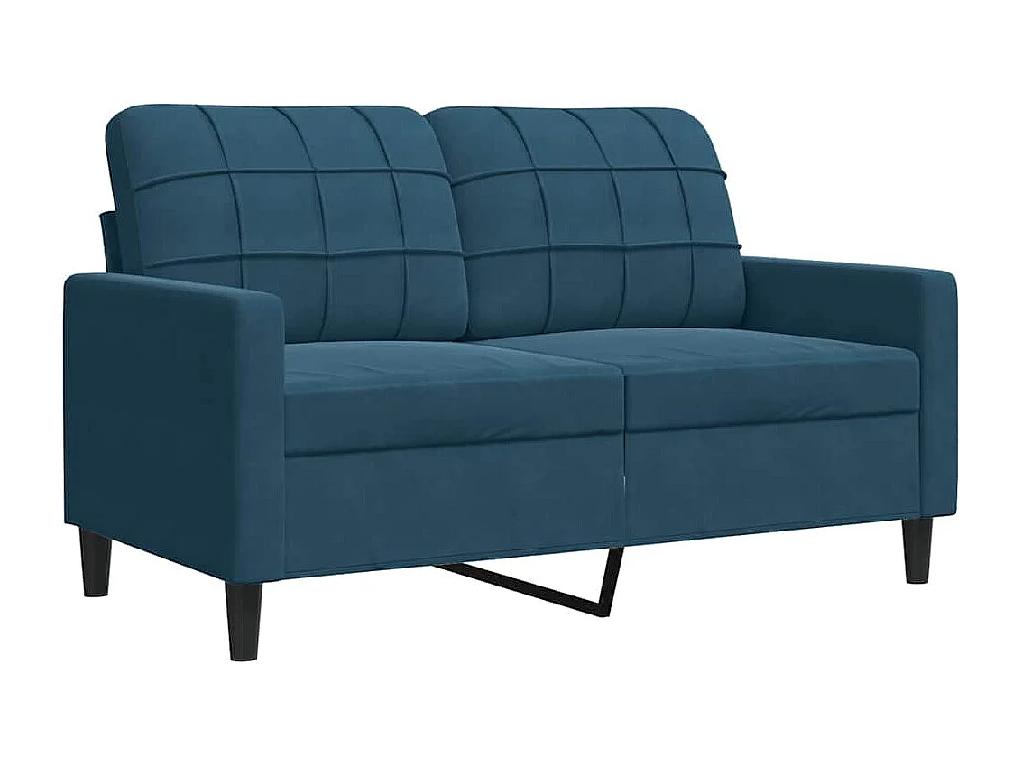 Ensemble de canapés 3pcs et coussins et traversins bleu velours