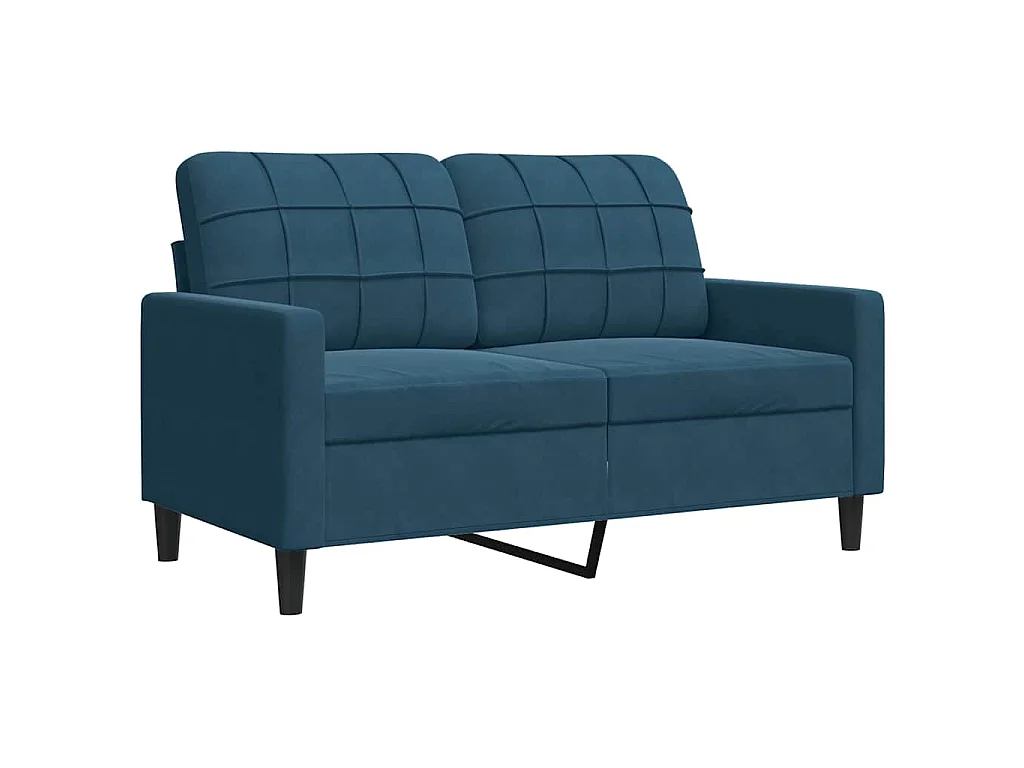 Ensemble de canapés 3pcs et coussins et traversins bleu velours