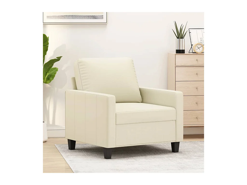 Fauteuil Crème 60 cm Similicuir