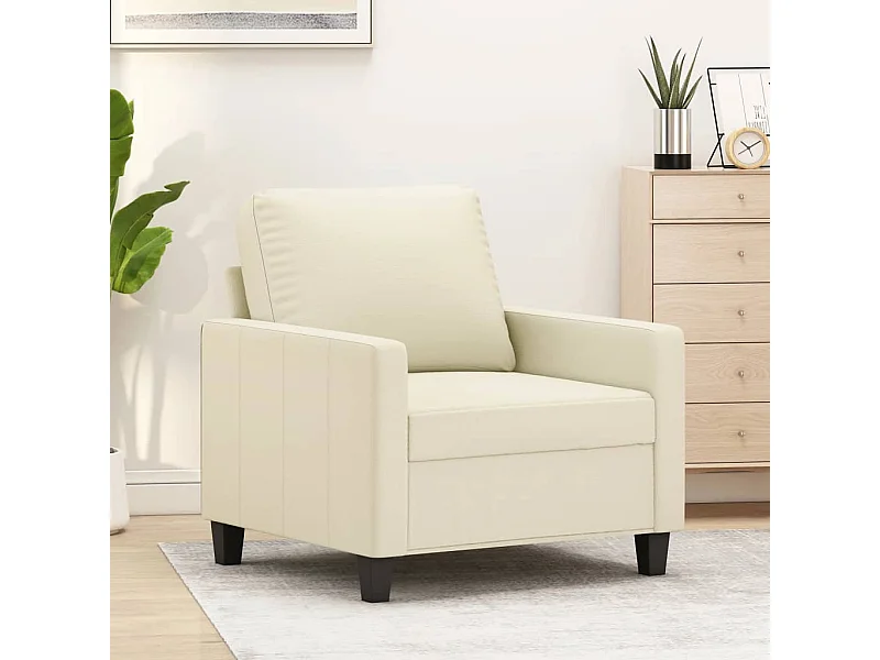 Fauteuil 60 cm kunstleer crèmekleurig