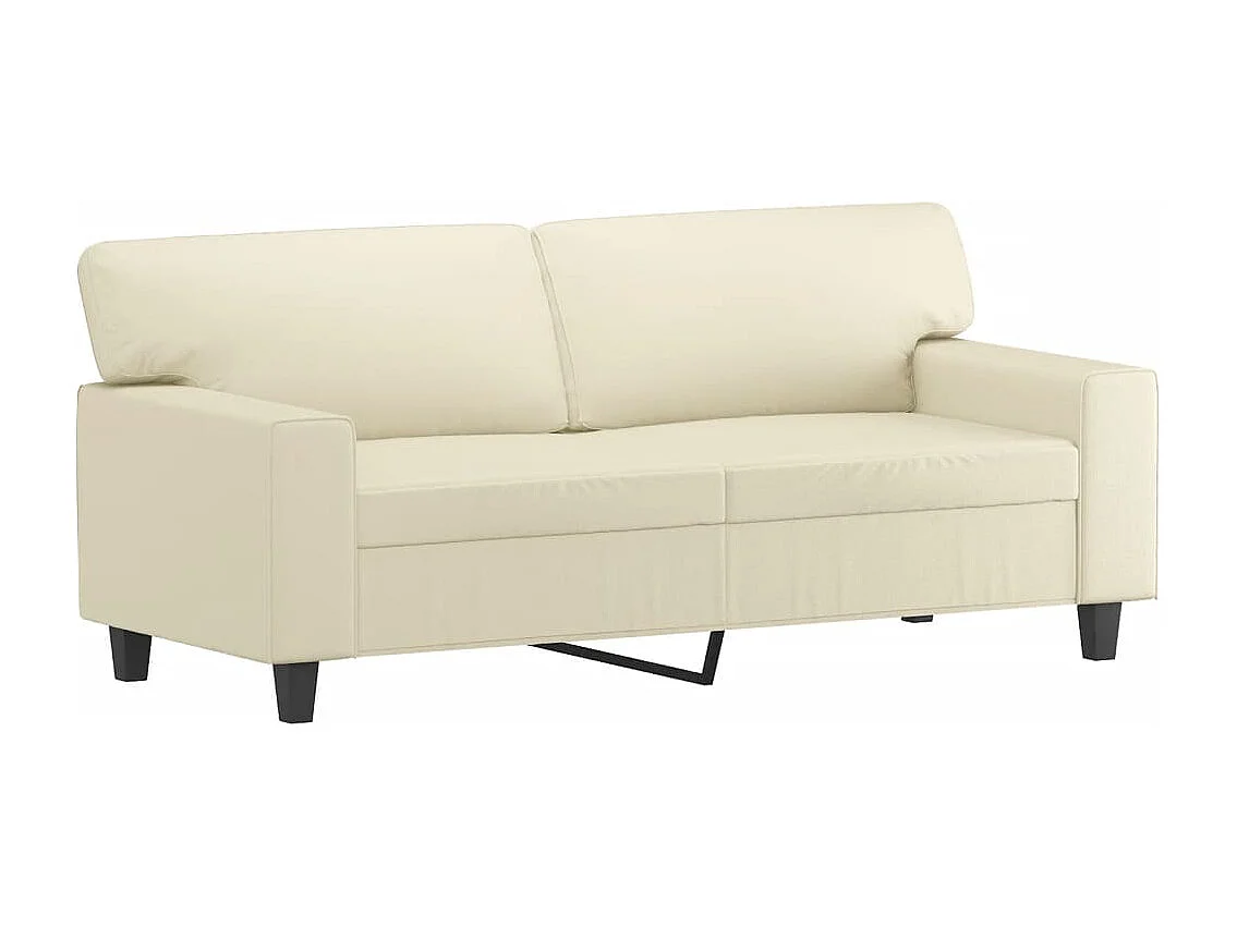 Set di Divani 2 pz con Cuscini Crema in Similpelle