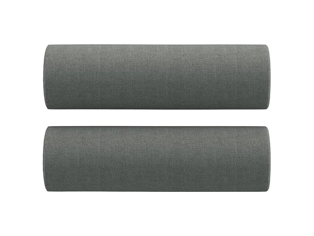 2 pcs conjunto de sofás com almofadas tecido cinzento-escuro