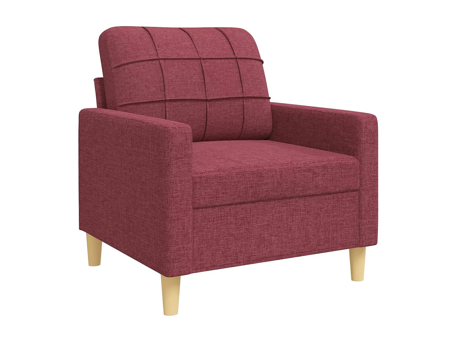 3-delige Loungeset met sierkussens stof wijnrood