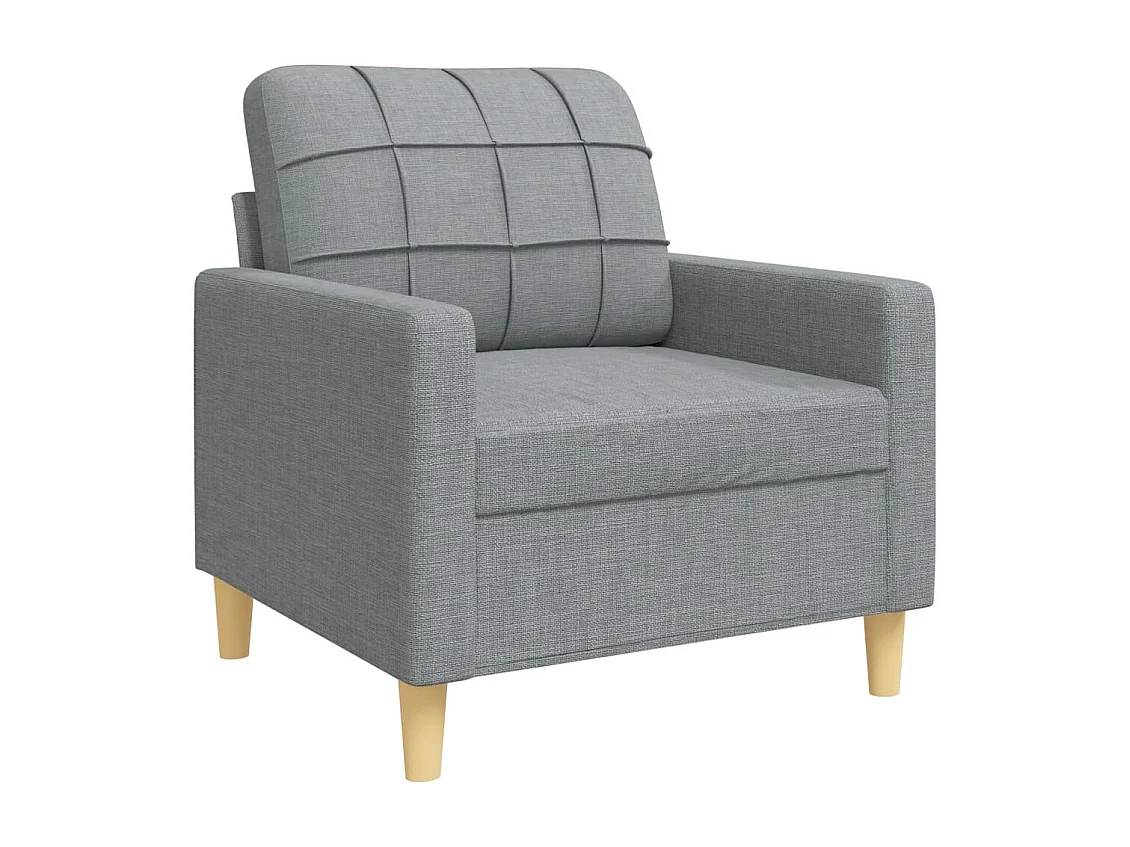 3-delige Loungeset met sierkussens stof lichtgrijs