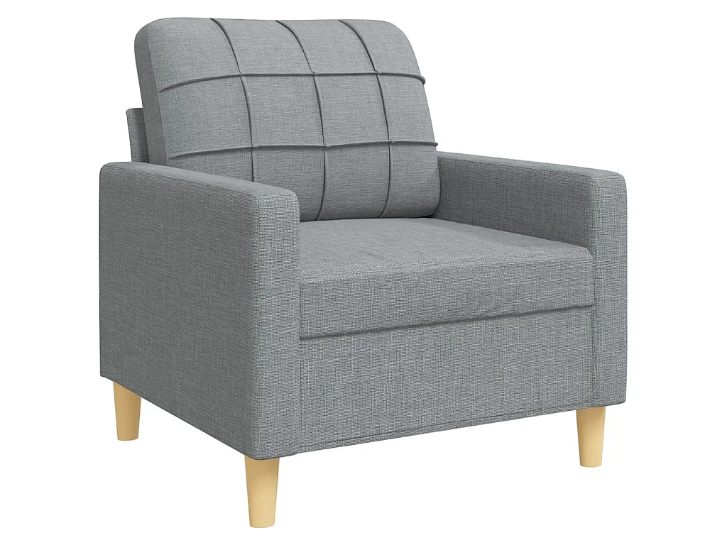 3-delige Loungeset met sierkussens stof lichtgrijs