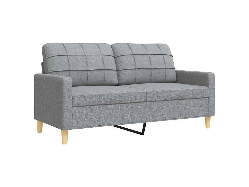 3-delige Loungeset met sierkussens stof lichtgrijs