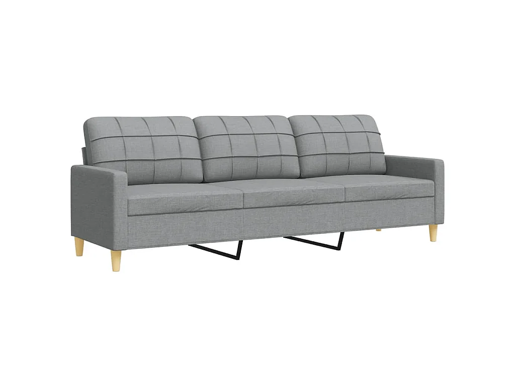 3-delige Loungeset met sierkussens stof lichtgrijs