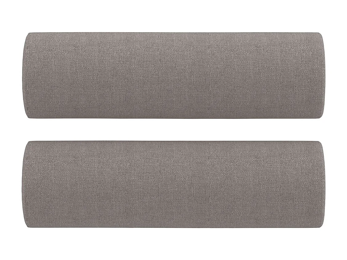 3-tlg. Sofagarnitur mit Kissen Taupe Stoff