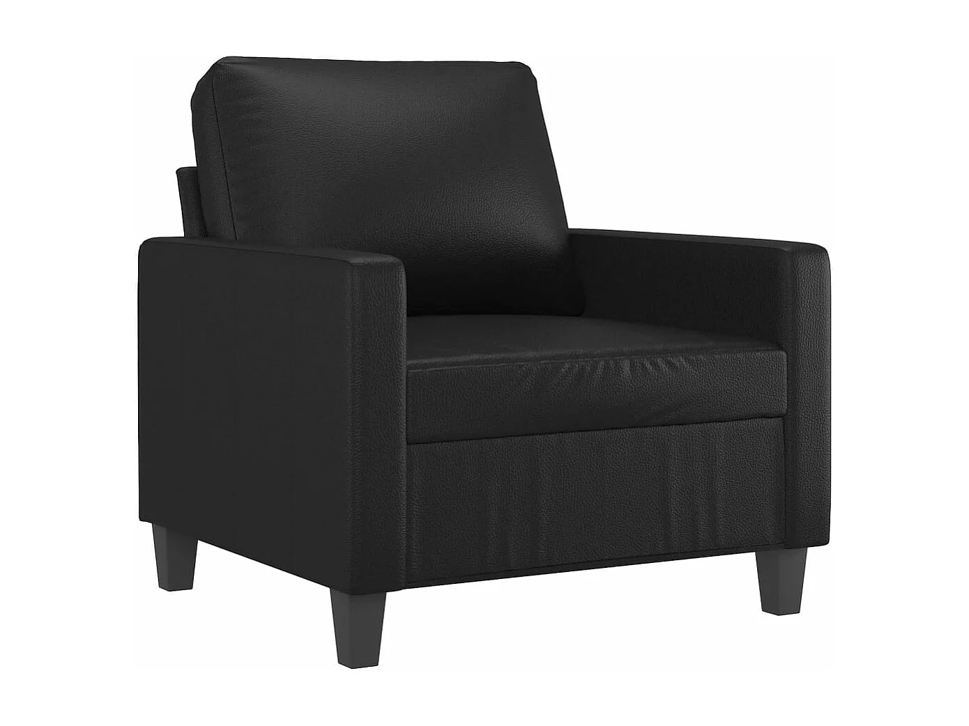 Fauteuil 60 cm kunstleer zwart