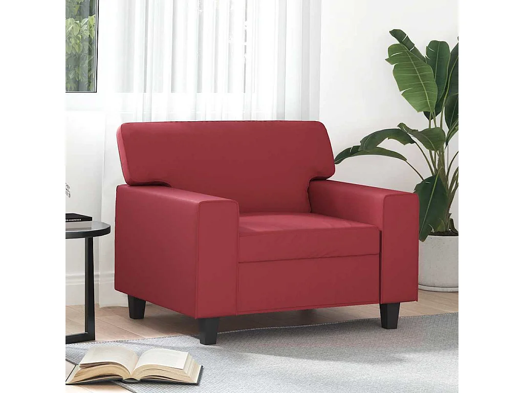Fauteuil Rouge bordeaux 60 cm Similicuir