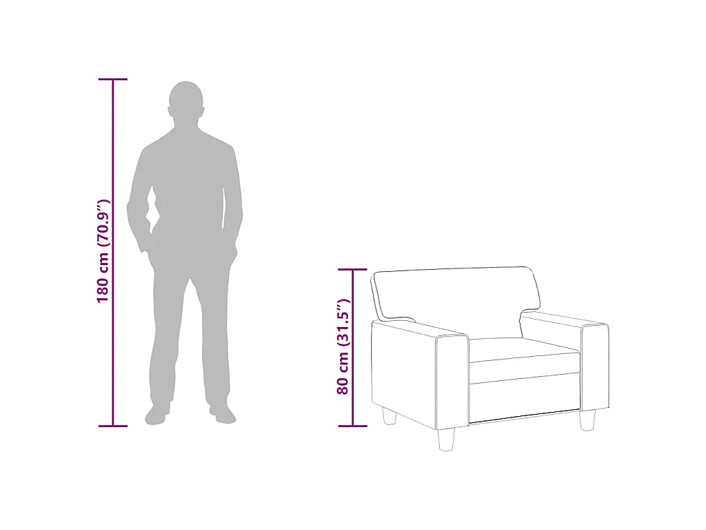 Fauteuil Rouge bordeaux 60 cm Similicuir