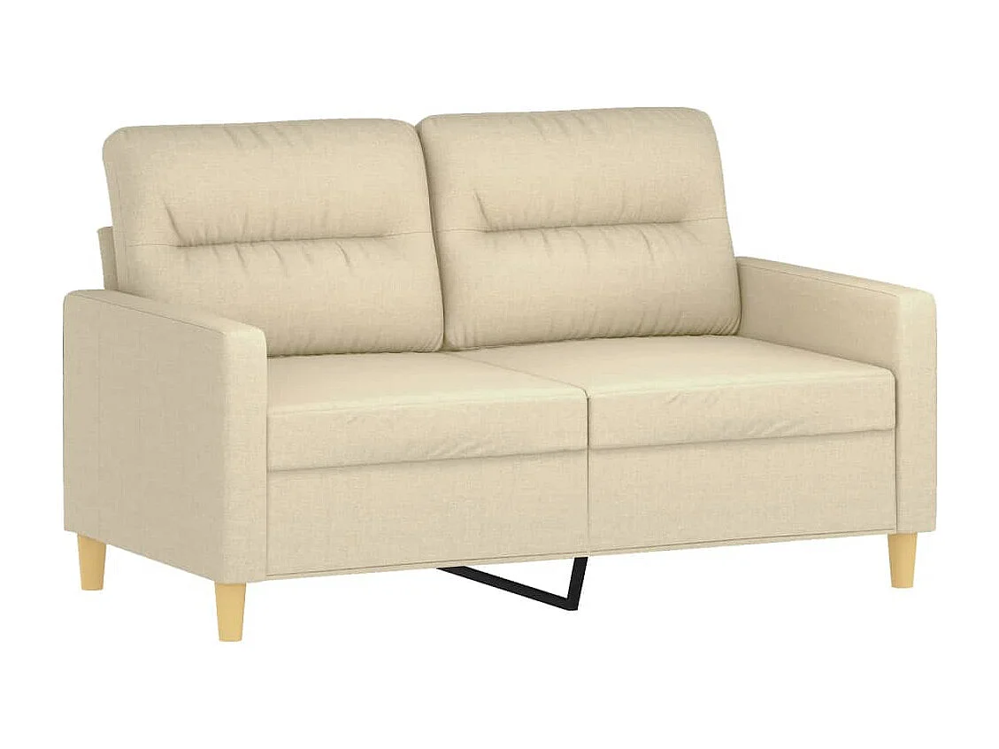 4-delige Loungeset met kussens stof crèmekleurig