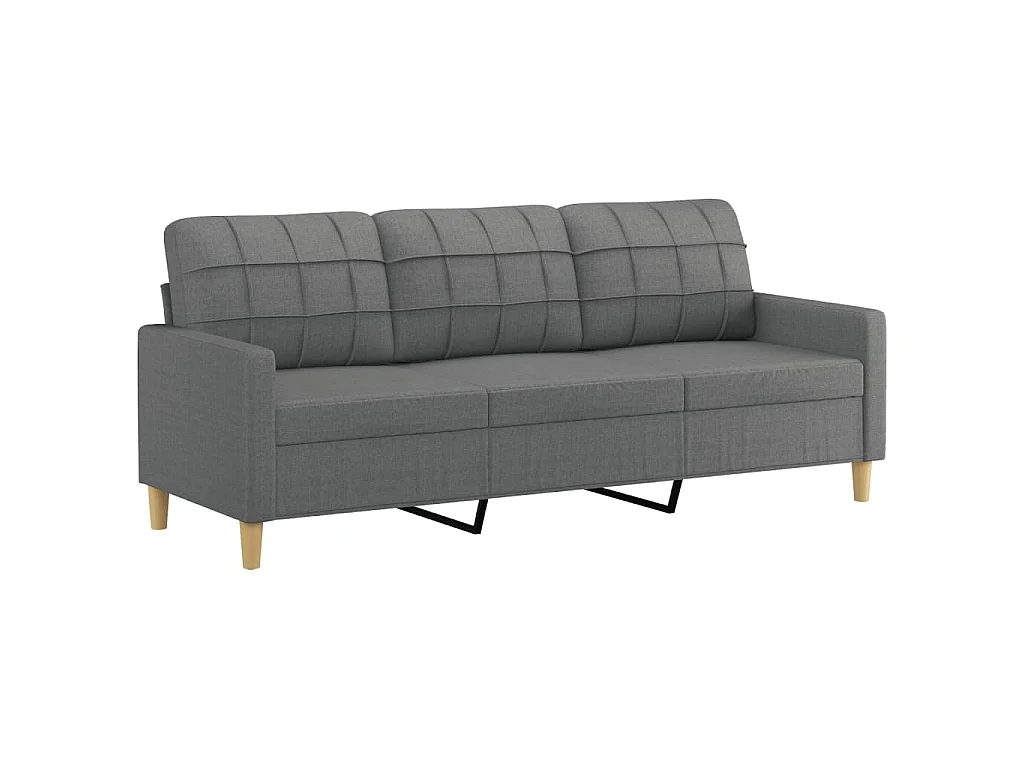 4-tlg. Sofagarnitur mit Kissen Dunkelgrau Stoff