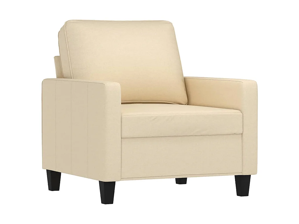 Sessel mit Hocker Creme 60 cm Stoff